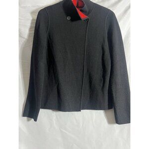 Cardigan  Jacket Open Front Reversible Long Sleeve Sweater Black/Red Size S/M